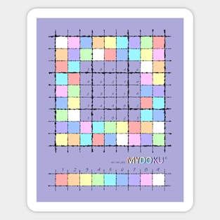 Mydoku_101_001_003 _F: Sudoku, Sudoku coloring, logic, logic puzzle, holiday puzzle, fun, away from screen Sticker